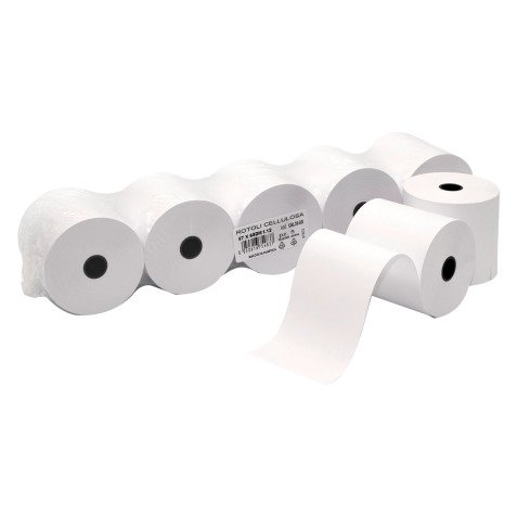 Carta in rotolo pura cellulosa per calcolatrici pura 60 g/m² L 57 mm  Ø est. 65 mm Ø int. 12 mm Lungheza 40 m bianco 5 rotoli