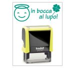 Timbro Trodat Printy 4912 "In bocca al lupo" giallo