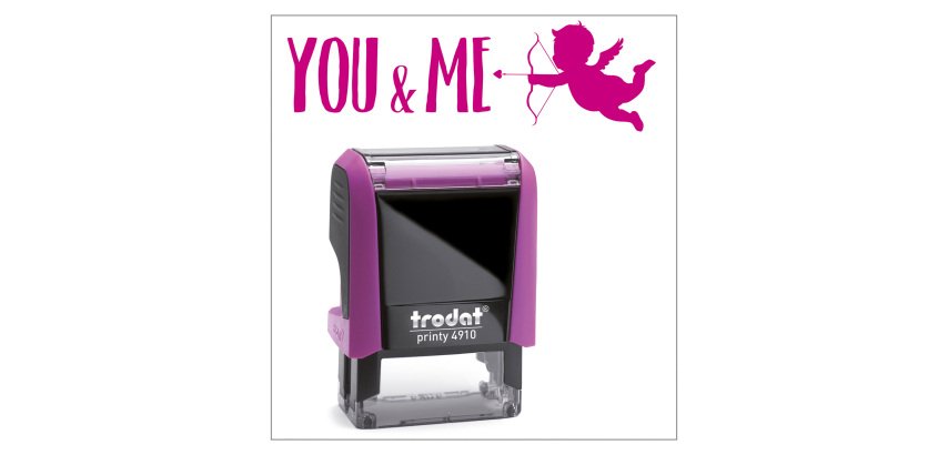 Timbro Trodat Printy 4910 "You & Me" viola