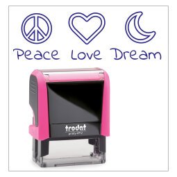 Timbro Trodat Printy 4912 "Peace love dream" fucsia