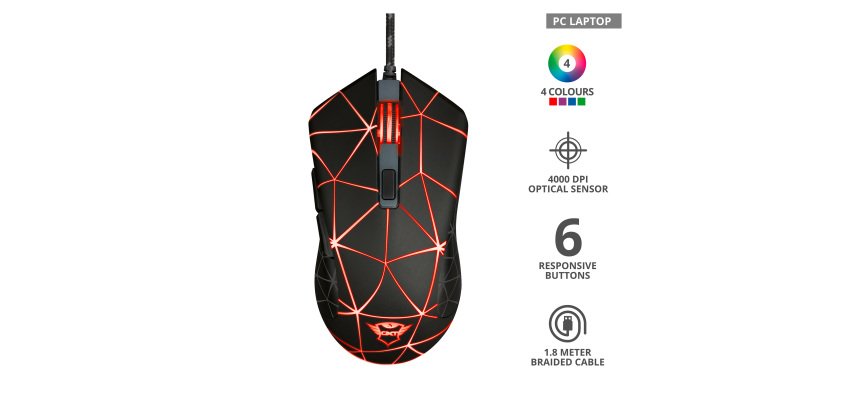 Mouse da gaming Trust GXT 133 Locx illuminato
