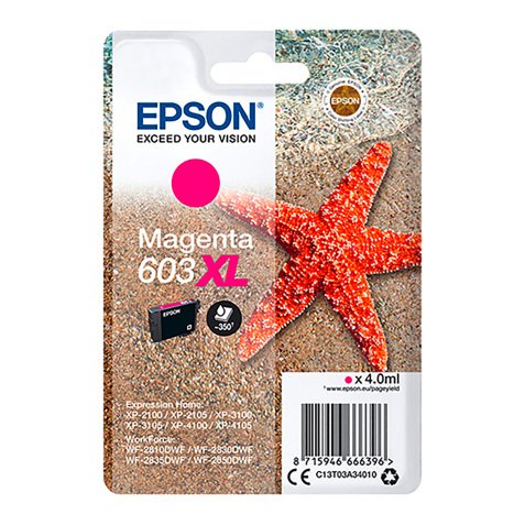 Epson 603XL Original Ink Cartridge C13T03A24010 Cyan