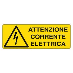 Cartelli Segnalatori Attenzione corrente elettrica 35 x 12,5 cm