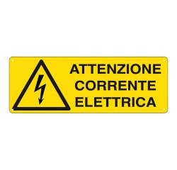 Cartelli Segnalatori Attenzione corrente elettrica 35 x 12,5 cm