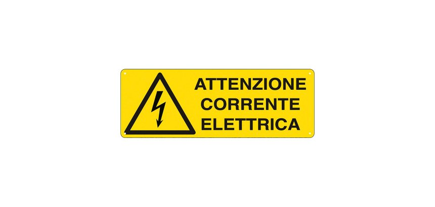Cartelli Segnalatori Attenzione corrente elettrica 35 x 12,5 cm