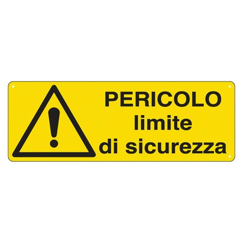 Cartelli Segnalatori Pericolo Limite di sicurezza 35 x 12,5 cm