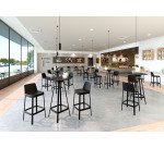 Tavolo alto tondo colore nero Tampa Unisit