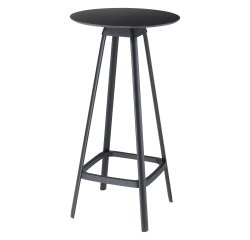 Tavolo alto tondo colore nero Tampa Unisit