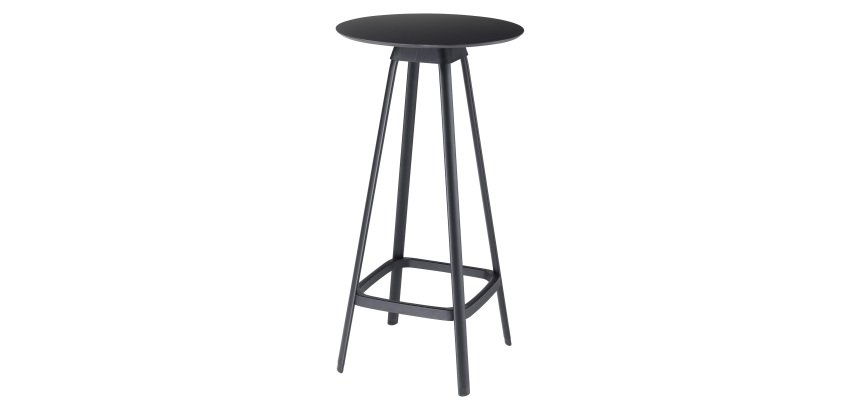 Tavolo alto tondo colore nero Tampa Unisit