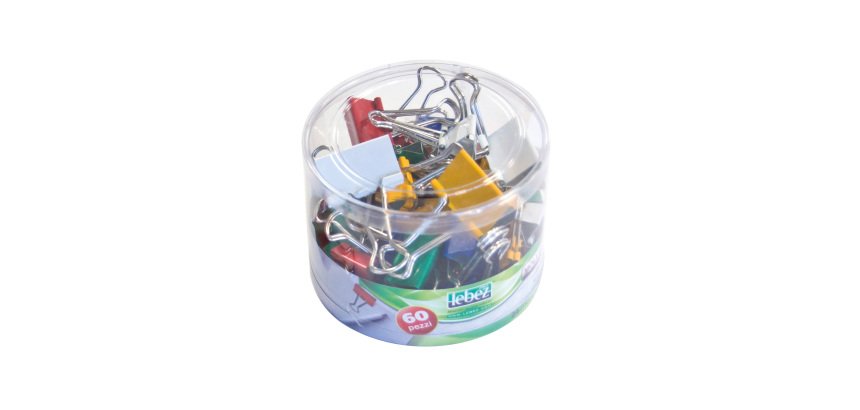 Lebez folback double clips assorted colours 566 60 Pieces
