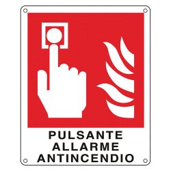 Cartelli Segnalatori Pulsante allarme antincendio 12 x 14,5 cm