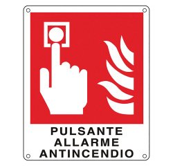 Cartelli Segnalatori Pulsante allarme antincendio 12 x 14,5 cm
