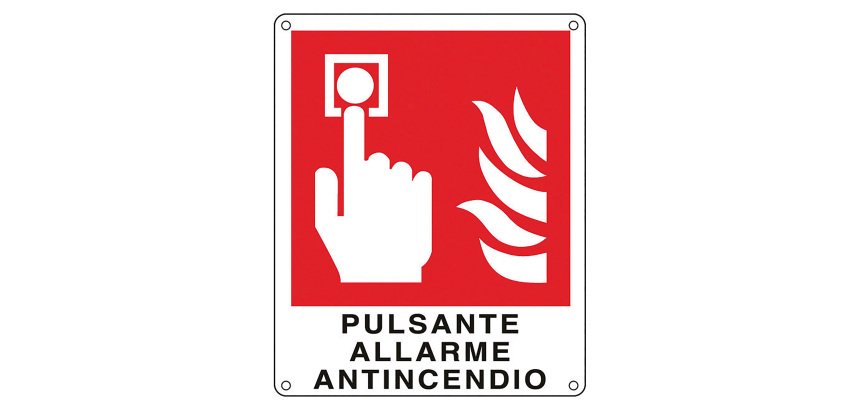 Cartelli Segnalatori Pulsante allarme antincendio 12 x 14,5 cm