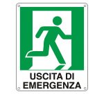 Cartelli Segnalatori Uscita di emergenza a destra 31 x 25 cm