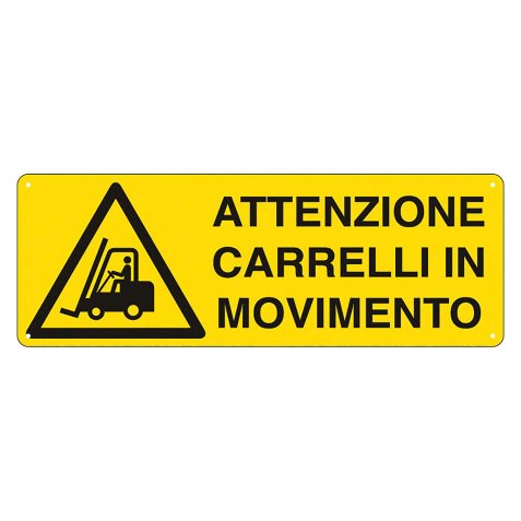 Cartelli Segnalatori Attenzione carrelli in movimento 35 x 12,5 cm