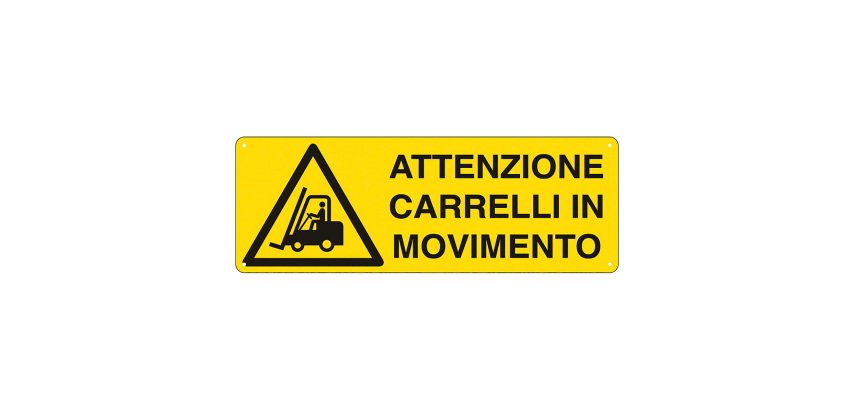 Cartelli Segnalatori Attenzione carrelli in movimento 35 x 12,5 cm