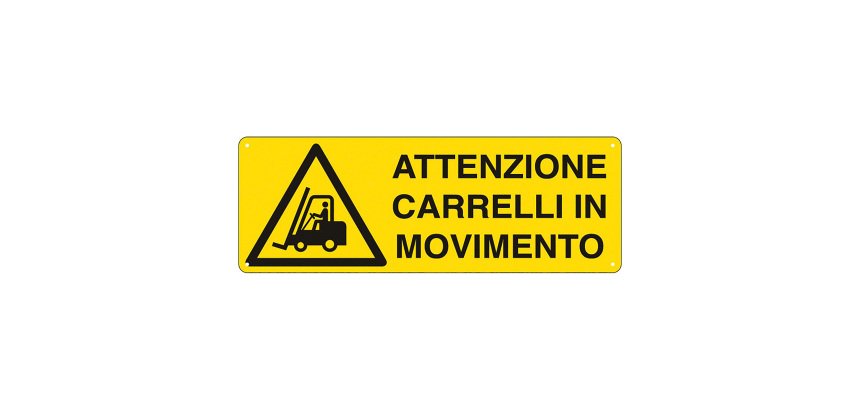 Cartelli Segnalatori Attenzione carrelli in movimento 35 x 12,5 cm