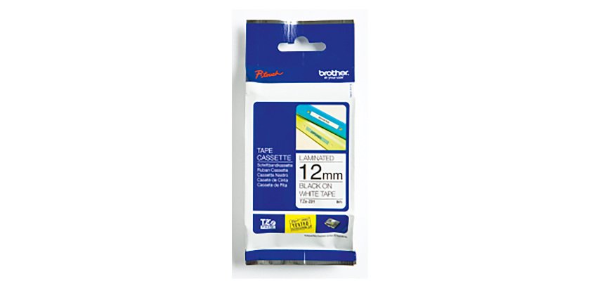 Nastro per etichettatrice Brother TZE-231 nero bianco 12 mm x 8 m