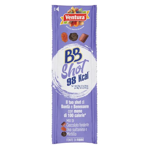 Mix cioccolato fondente, uva sultanina, mirtillo Ventura BBShot 25 g 18 unità
