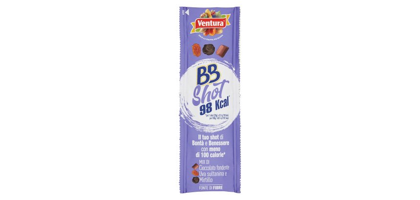 Mix cioccolato fondente, uva sultanina, mirtillo Ventura BBShot 25 g 18 unità
