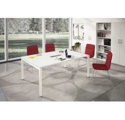 Tavolo riunione Bridge modulare con gambe a ponte in metallo l 160 x p 120 x h 74,6 cm