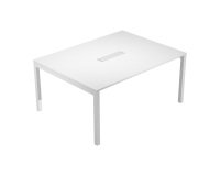 Tavolo riunione Bridge piano bianco gambe a ponte bianco l 160 x p 120 x h 74,6 cm