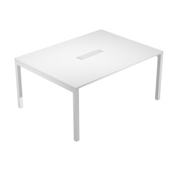 Tavolo riunione Bridge modulare con gambe a ponte in metallo l 160 x p 120 x h 74,6 cm