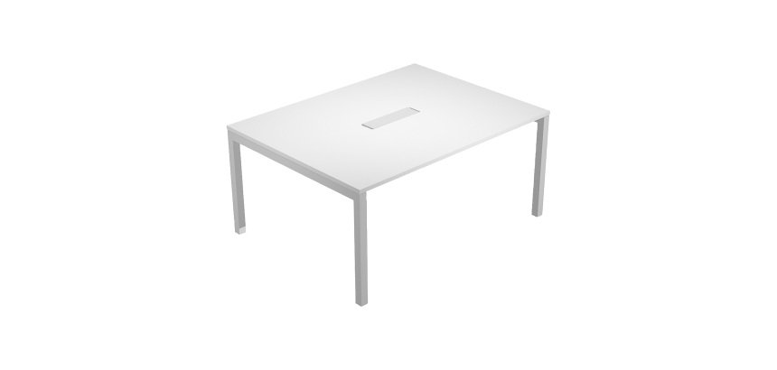 Tavolo riunione Bridge modulare con gambe a ponte in metallo l 160 x p 120 x h 74,6 cm