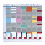 Nobo Wall Mountable T-Card Planning Kit Midi 48 x 48cm Silver