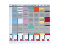 Nobo Wall Mountable T-Card Planning Kit Midi 48 x 48cm Silver