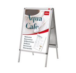 Cornice a scatto cavalletto Nobo Outside Premium Plus A2 Argento 475 x 70 x 890 mm