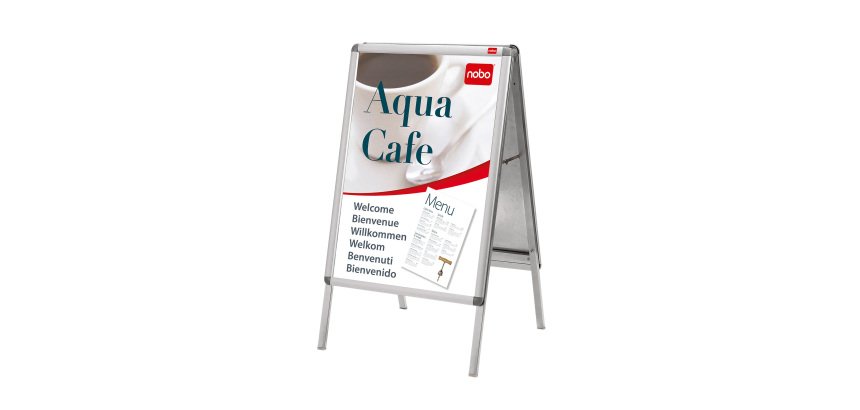 Cornice a scatto cavalletto Nobo Outside Premium Plus A2 Argento 475 x 70 x 890 mm