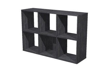 Libreria 6 caselle Nero 700 x 290 x 104 mm