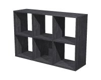 Libreria 6 caselle Nero 700 x 290 x 104 mm