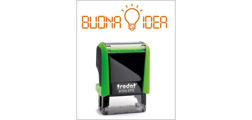 Timbro Trodat Printy 4910 "Buona idea" verde