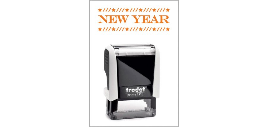 Timbro Trodat Printy 4910 "New Year" bianco