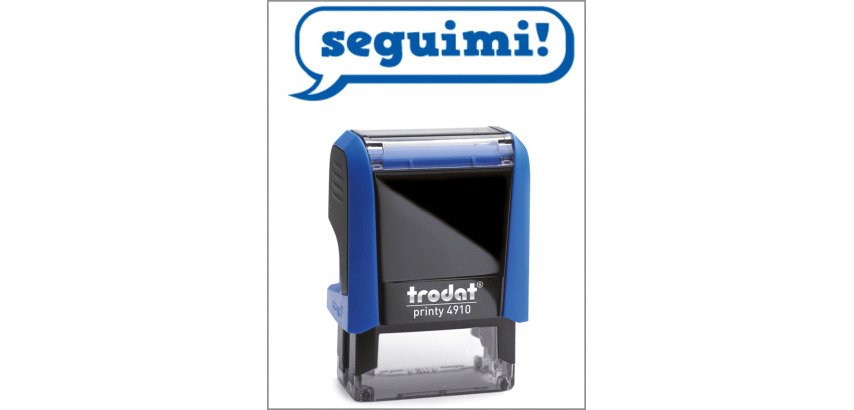 Timbro Trodat Printy 4910 "Seguimi" blu