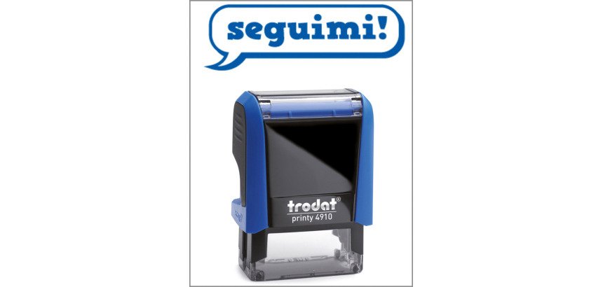 Timbro Trodat Printy 4910 "Seguimi" blu