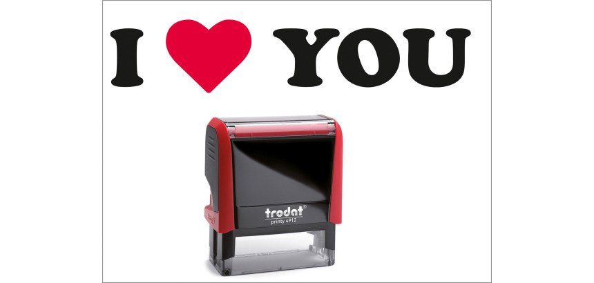 Timbro Trodat Printy 4912 "I love you" rosso