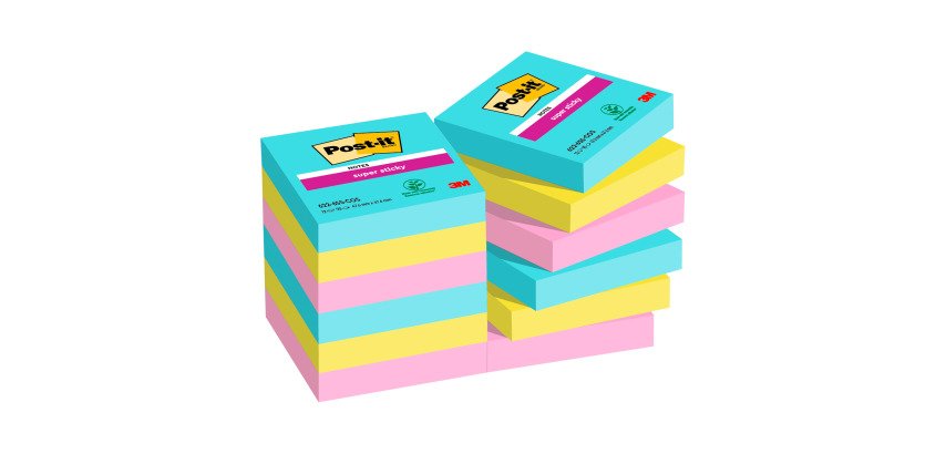 Post-it Super Sticky Cosmic 47,6 x 47,6 mm 12 unità da 90 fogli