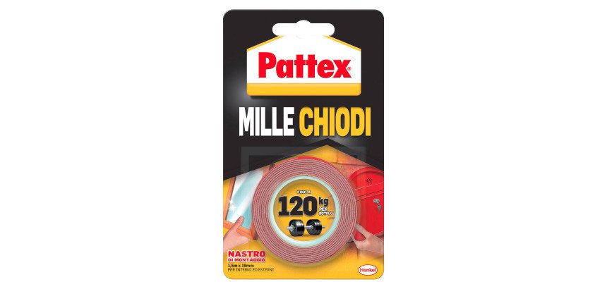 Nastro biadesivo Henkel Pattex Millechiodi bianco