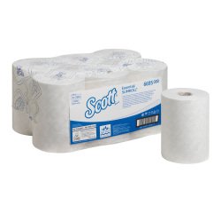 Scott Essential Slimroll Hand Towels Rolled White 1 Ply 6695 6 Rolls of 190 m