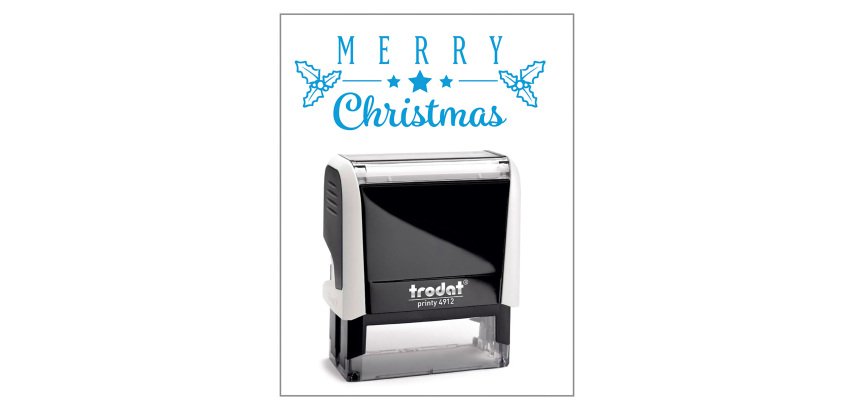 Timbro Trodat Printy 4912 "Merry Christmas" bianco