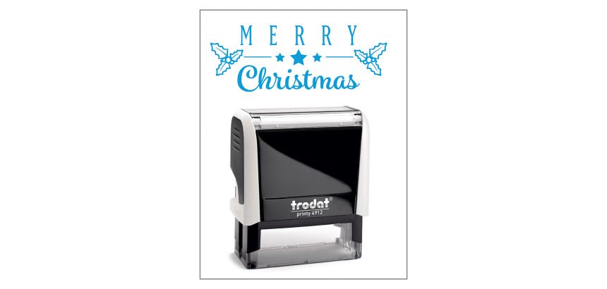 Timbro Trodat Printy 4912 "Merry Christmas" bianco