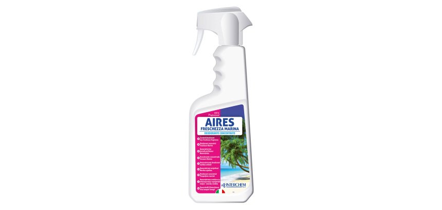 Profumatore deodorante altamente concentrato Aires Freschezza Marina Interchem 750 ml