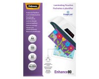 Fellowes ImageLast Enhance Laminating Pouch A4 Glossy 2 x 80 (160 Microns) Transparent Pack of 100