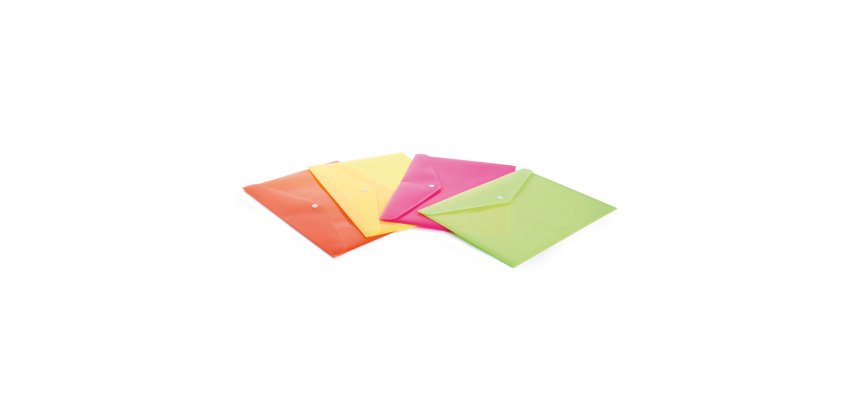 Buste con bottone Fellowes Shocking File assortiti polipropilene con bottone 23,5 x 34,5 cm 4 unità