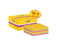 Post-it Super Sticky Assortiti 47,6 x 47,6 mm Confezione convenienza 18+6 unità da 90 fogli