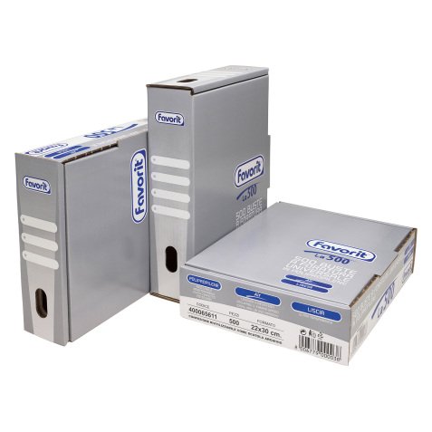Buste a perforazione Universale Favorit LA500 Air 22 x 30 cm trasparente polipropilene finitura liscia lucida spessore leggero 500 unità