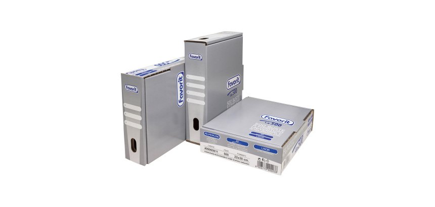 Buste a perforazione Universale Favorit LA500 Air 22 x 30 cm trasparente polipropilene finitura liscia lucida spessore leggero 500 unità